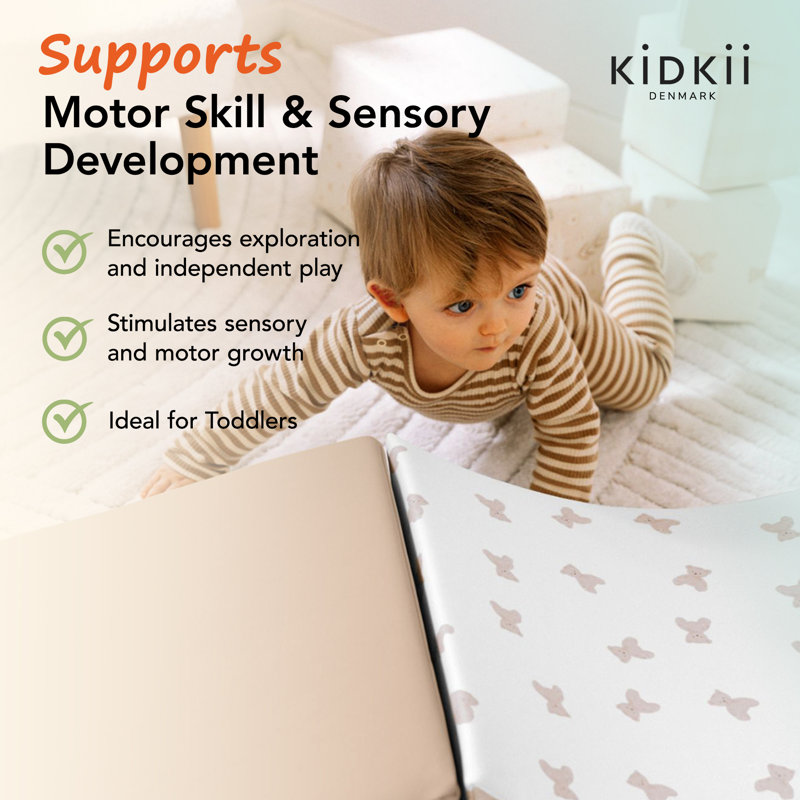 KIDKII - Ensemble de 4 blocs en mousse pour jeux pour tout-petits, beige