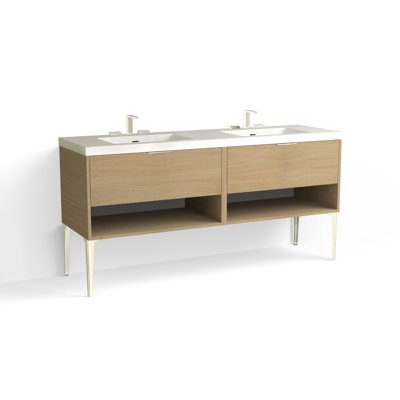 Modo 72" W Freestanding Double Bathroom Vanity with Dean Leg