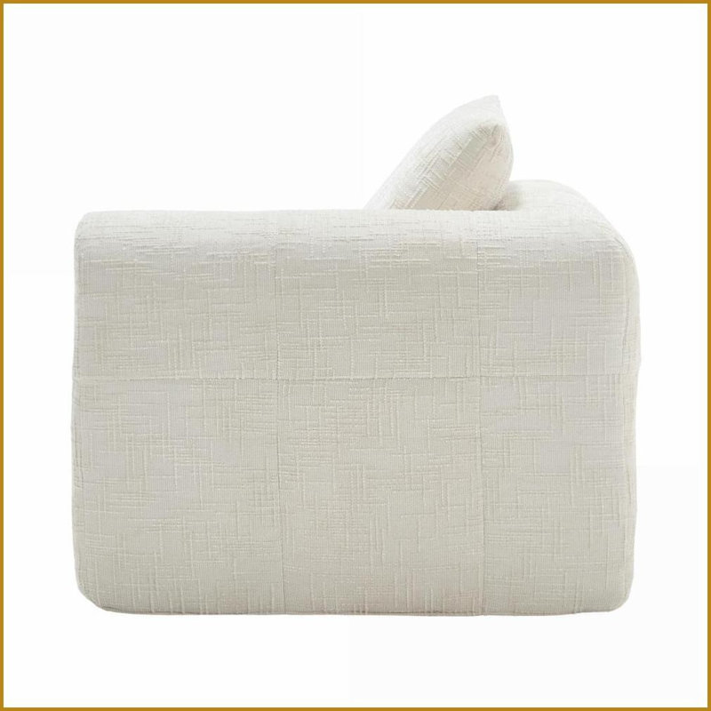Causeuse-lit en chenille minimaliste de style moderne et anti-plis United We Win Modern | Chenille | Dossier rembourré | Accoudoirs évasés