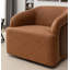 Fauteuil demi-tonneau pivotant en similicuir Broderic-1979426728
