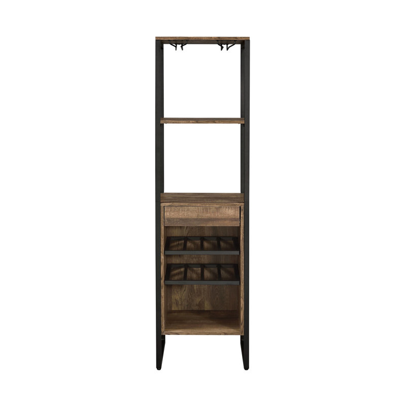 Wine Display Rack With Rotating Drawer - Dynamic Compact Kitchen Holder Multiple Drawers Extra Storage
