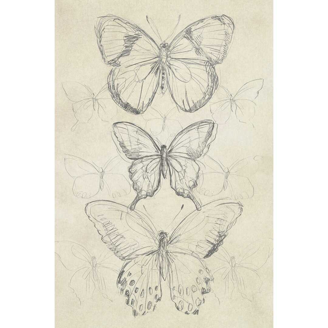 Leinwandbild Vintage Butterfly I von June Erica Vess