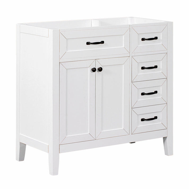 Base de meuble-lavabo simple 35,5 Denholme seulement, Blanc