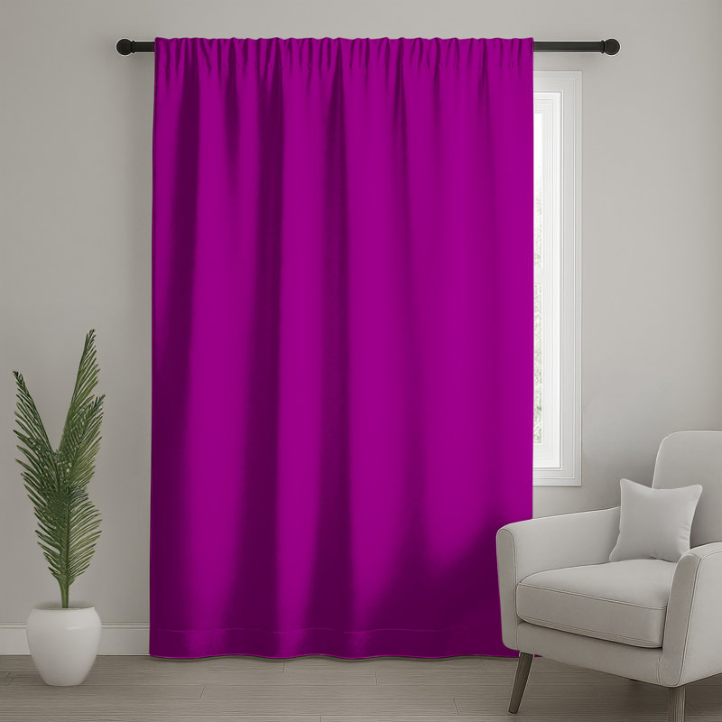 Rideaux de fenêtre unie à fond mauve uni, voilages et voilages mauves - 1 panneau, 50 po x 80 po - 1 panneau, Blocage