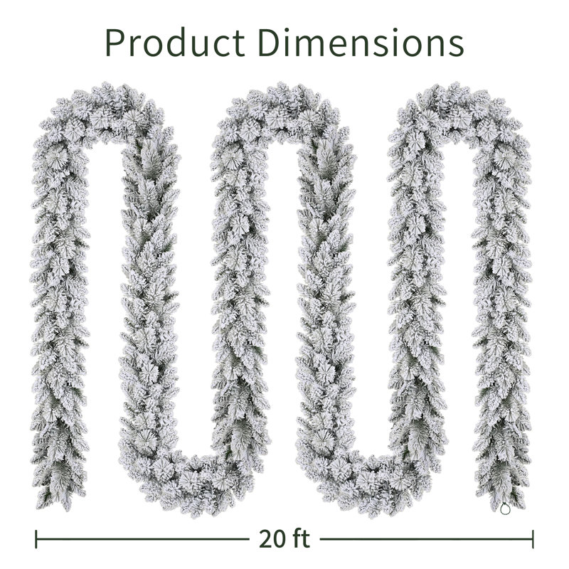 20 ft Flocked Spruce Artificial Christmas Garland