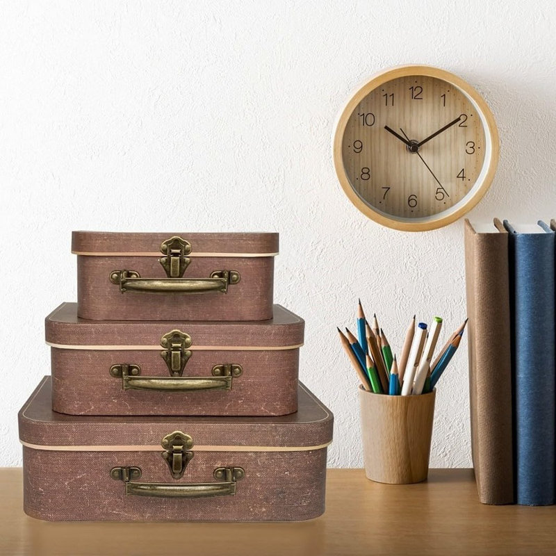 Ensemble de 3 boîtes de rangement décoratives avec couvercles