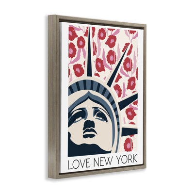 Cadre flottant Groovy Florals Love New York, design par Omar Escalante