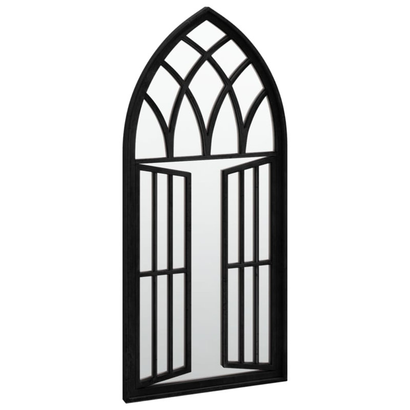Ville Metal Flat Wall Mirror, 100cm H x 45cm W, Black