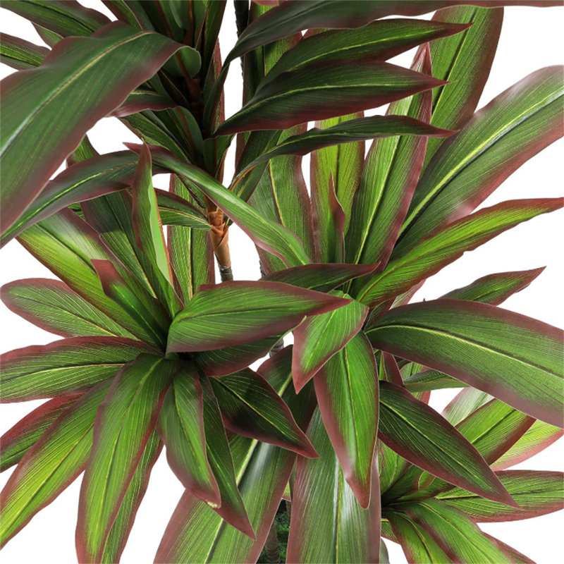 Arbre artificiel d'intérieur artificiel en forme de Dracaena de 5 pi de haut avec des branches et des feuilles réglables