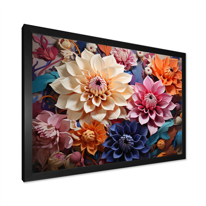 «Dahlia Dreams I» sur toile, Cadre simple noir, H 12 po x l 20 po x P 1 po