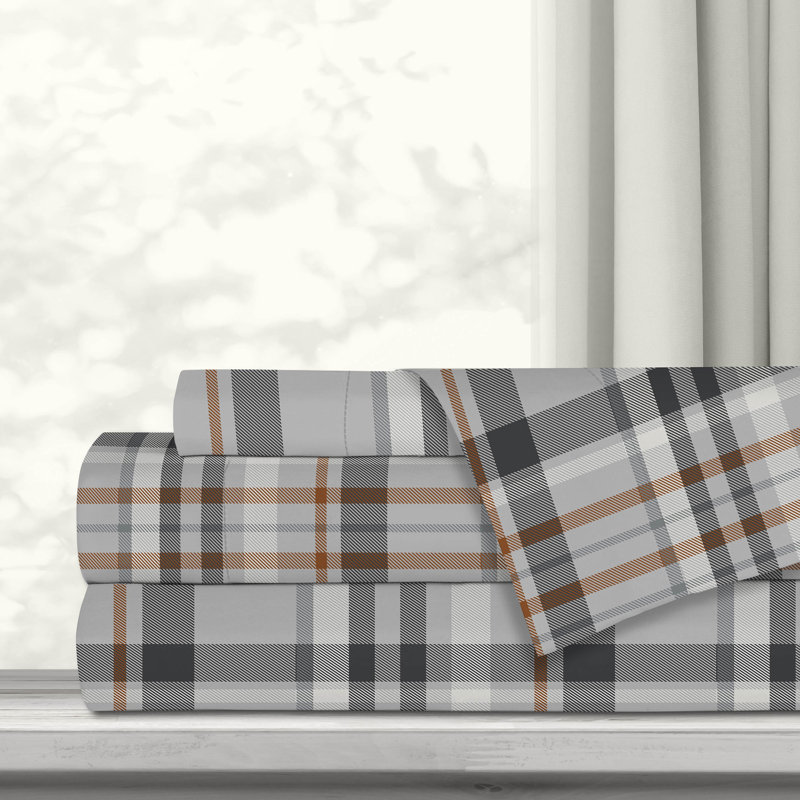 Ensemble de draps en polyester écossais, Très grand