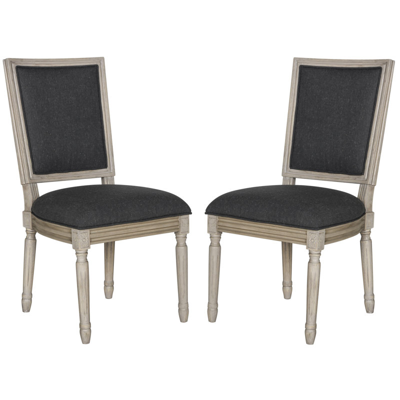 Chaise d'appoint rembourrée Moneta, Gris anthracite / rustique