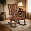 Chaise berçante Odel, assise et dossier en similicuir, brun chocolat foncé