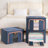 3 Pack 100L Stackable Clothes Storage Bins with Metal Frame Handles & Zipper, Collapsible Closet Organizer Box with Lid for Bedding Blankets Towel-2104409330