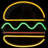 11.75" LED Neon Style Hamburger Wall Sign