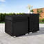 Tabourets noirs en osier avec coussins amovibles pour table d'appoint avec rangement-130385584-130385581