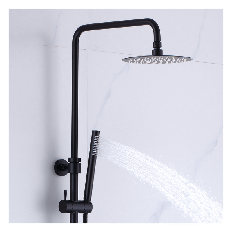 Robinet de douche avec valve brute, Noir mat