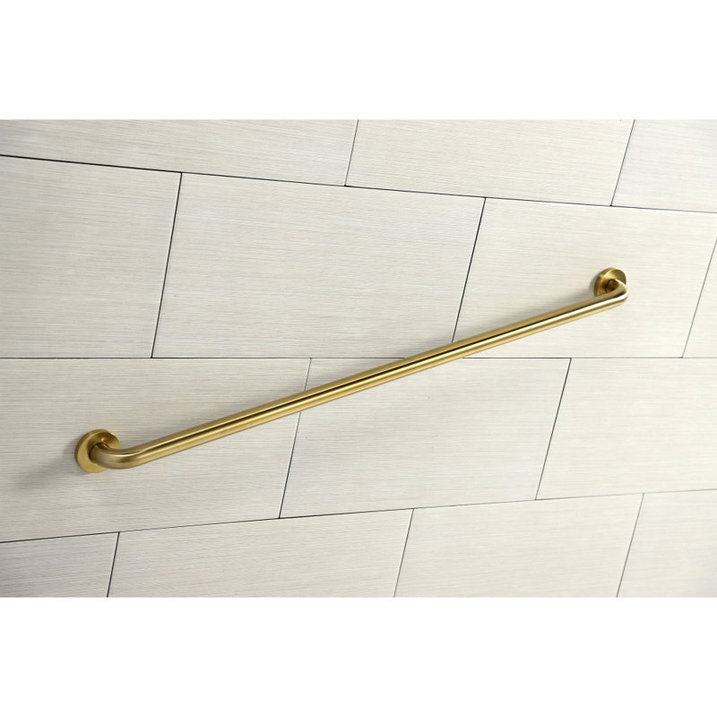 Kingston Brass Meridian 1-1/4 Inch O.D Grab Bar, Brushed Brass