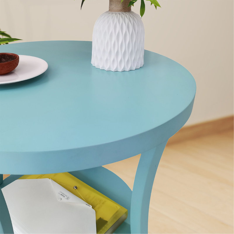 Table de bout étagère contemporaine Perth, Sarcelle