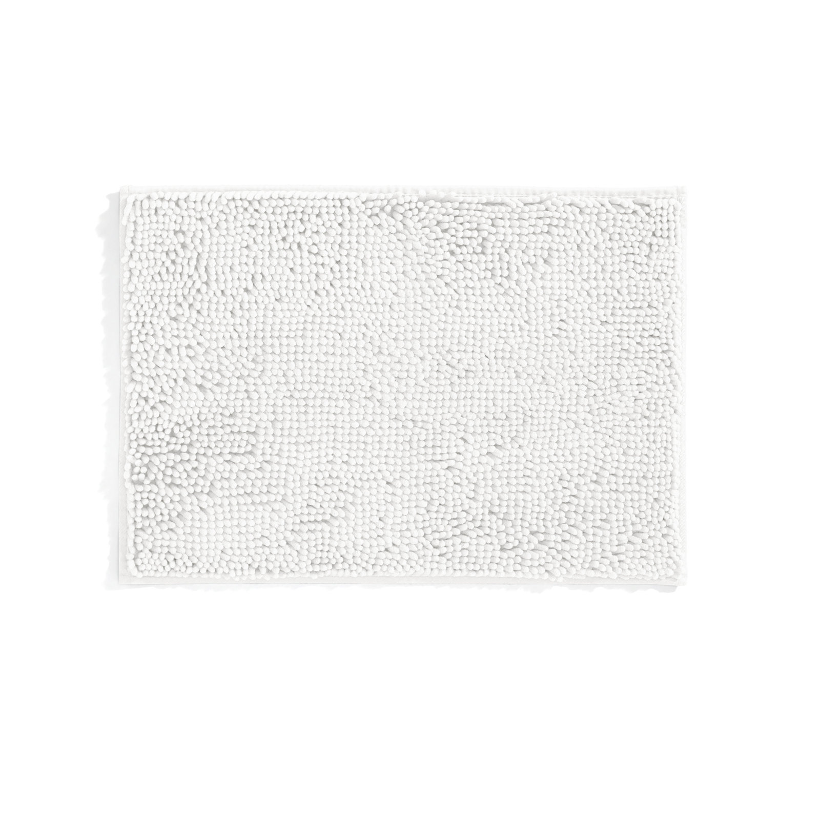 Chenille Bath Mat, Single - 24" L x 17" W, White