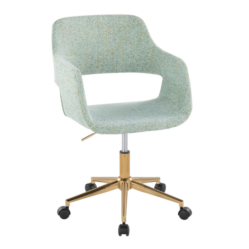 Chaise de bureau Shai, Or, Vert