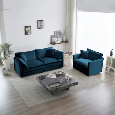 Ensemble de canapé en chenille à assise profonde, canapé moderne pour le salon et le bureau