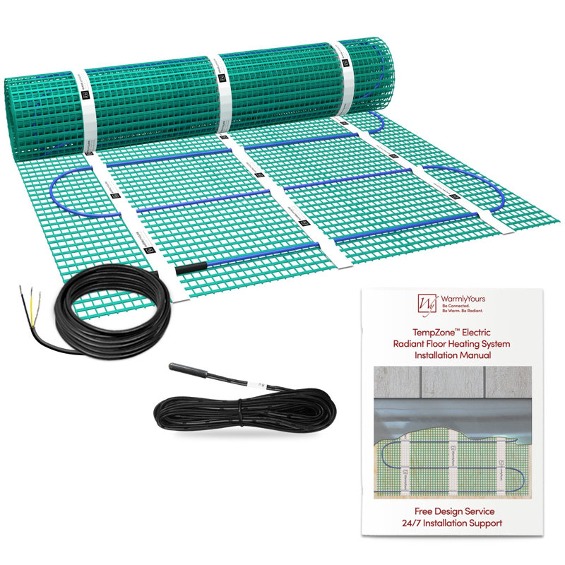 TempZone Electric Floor Heating Flex Roll 120V for Tile, Stone, Hardwood and Luxury Vinyl Tile Floor, 1'6" x 4', 6 sq. ft