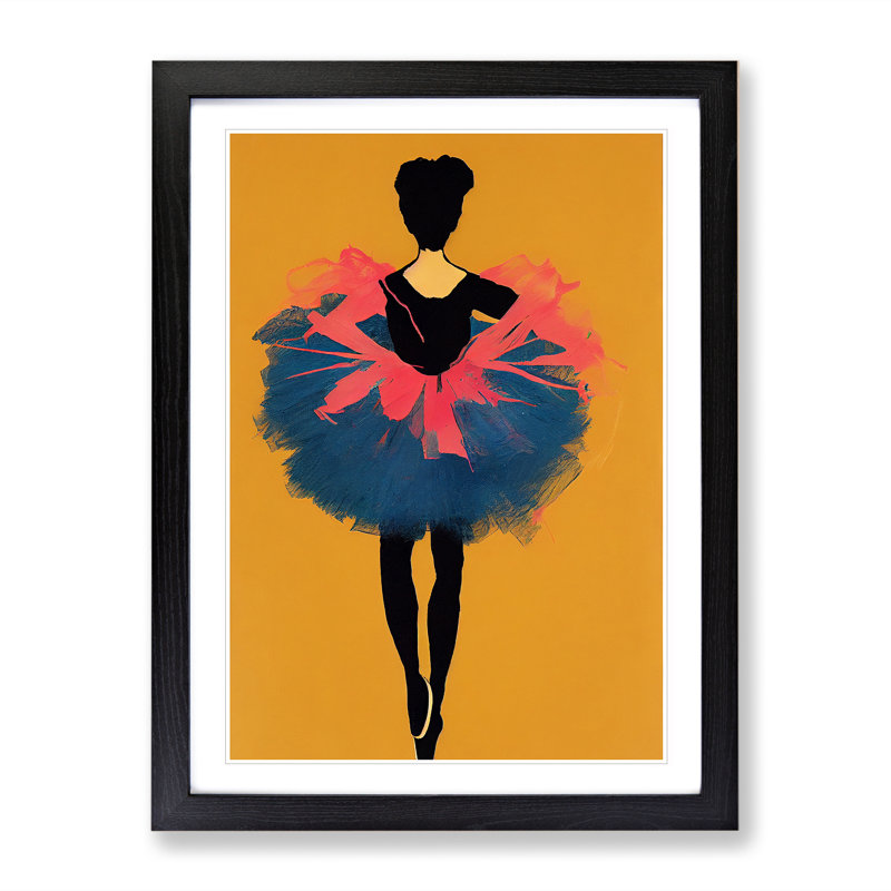 Young Ballerina - Single Picture Frame Painting, Black, 64cm H x 46cm W x 2cm D
