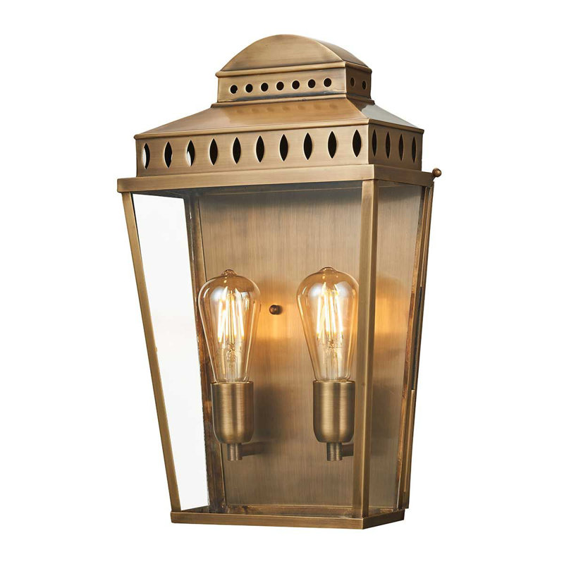 Nicholby Aged Brass 2 - Bulb 48.9cm H Outdoor Flush Mount