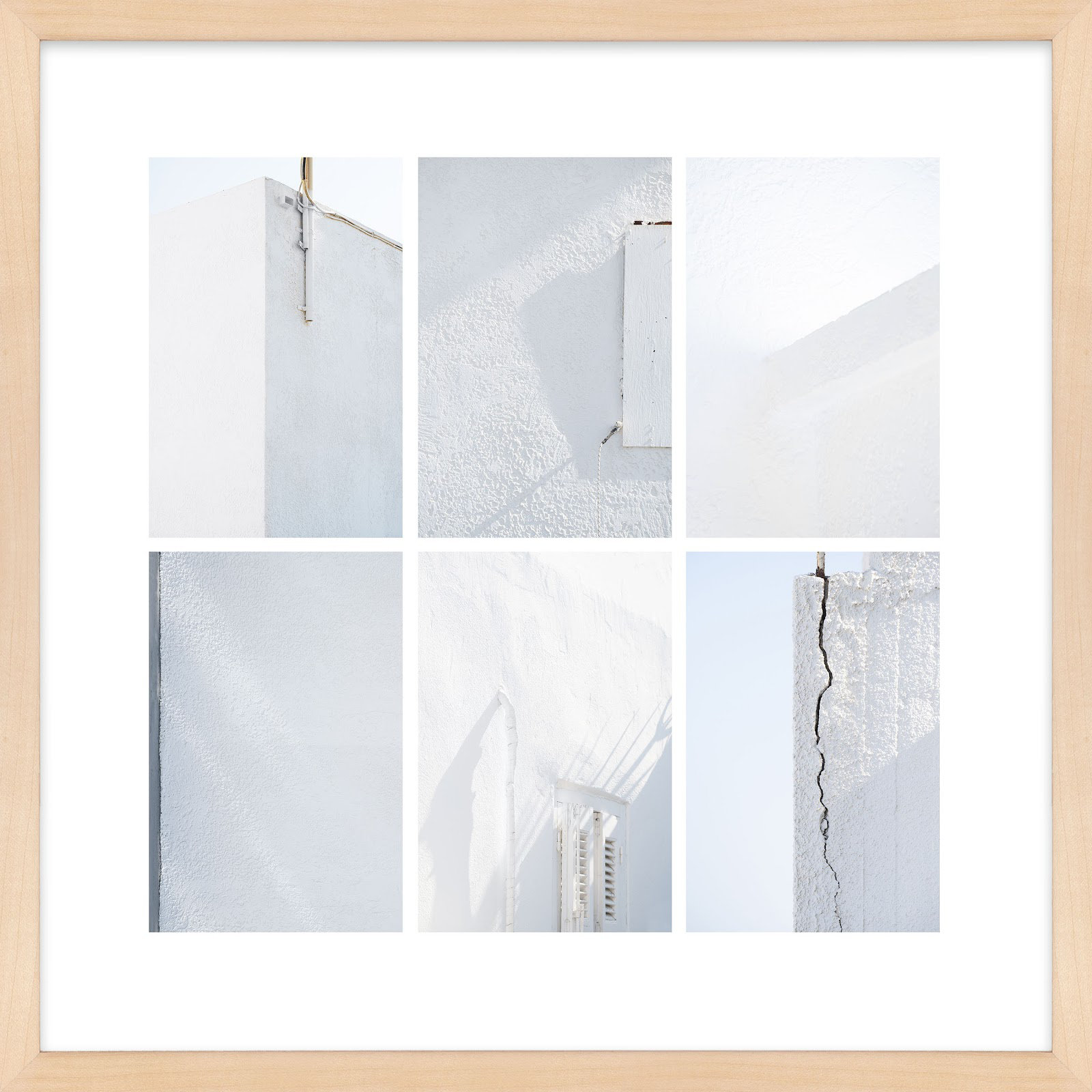Lowell White Fragments from Greece 1 by Svetlana Smirnova - Picture Frame Photograph, Maple, 36" H x 36" W x 1.25" D