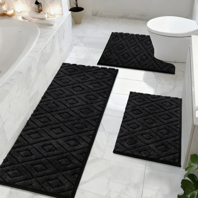 Absorbent Non-Slip Bath Mat (Set of 3)