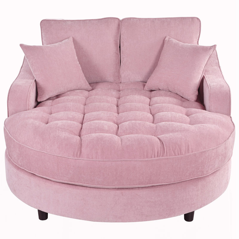 Canapé-lit moderne de 51 po, Chenille rose