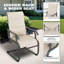 Chaises de salle à manger d'extérieur, PVC-coated polyester respirant, structure en fer, beige