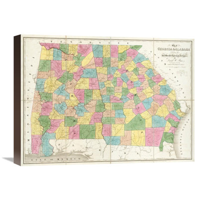" Map Of Georgia And Alabama, 1839 " by David H. Burr