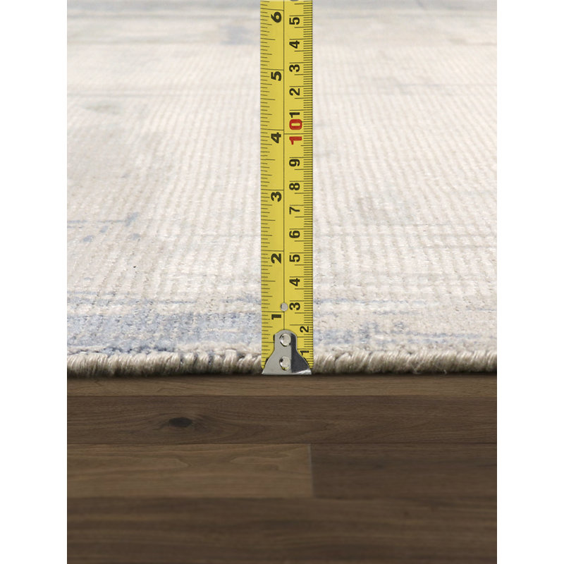 Tapis beige / gris abstrait fait à la main tissé à la main, Rectangle 10' x 14'