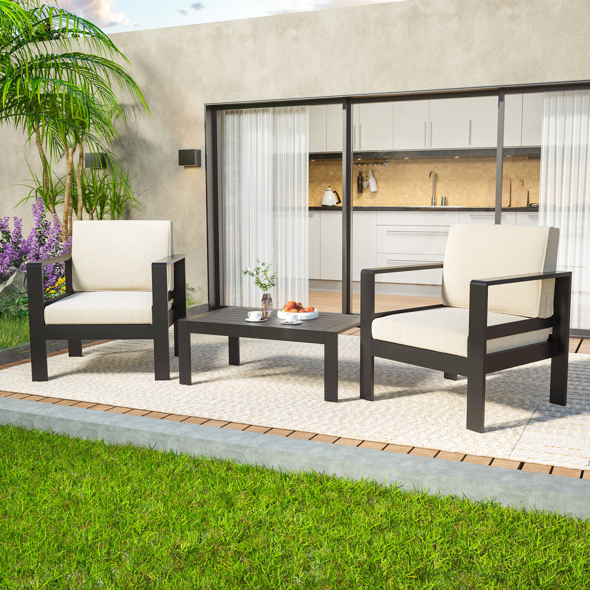 Latitude Run® 2 Piece Patio Metal Chair (set Of 2) - Wayfair Canada