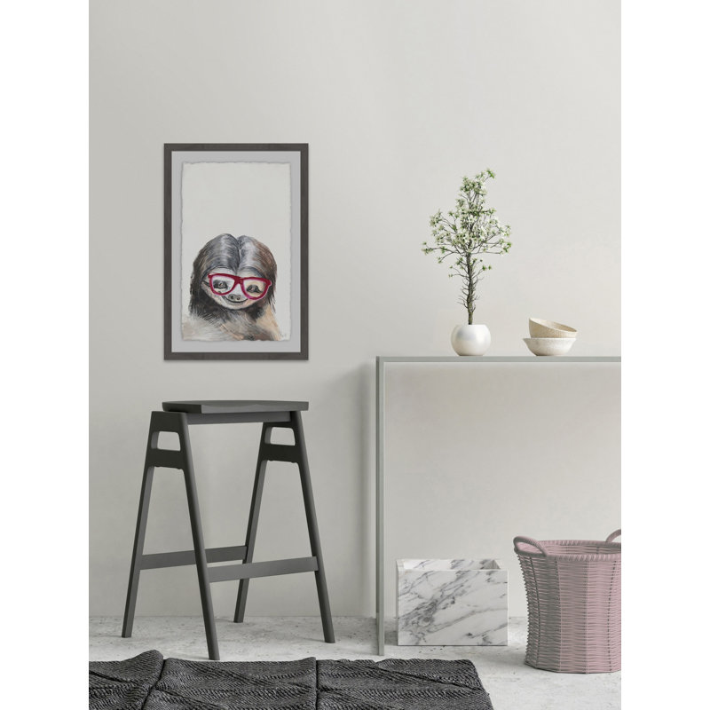 «Nerdy Sloth», reproduction encadrée Kieffer, H 36 po x l 24 po x P 1,5 po