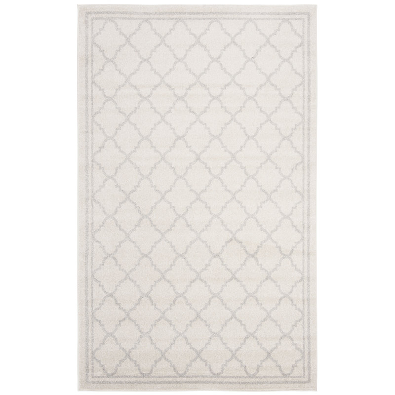 Tapis géométrique Ammundsen, Rectangle 10 pi x 14 pi, Beige / gris clair