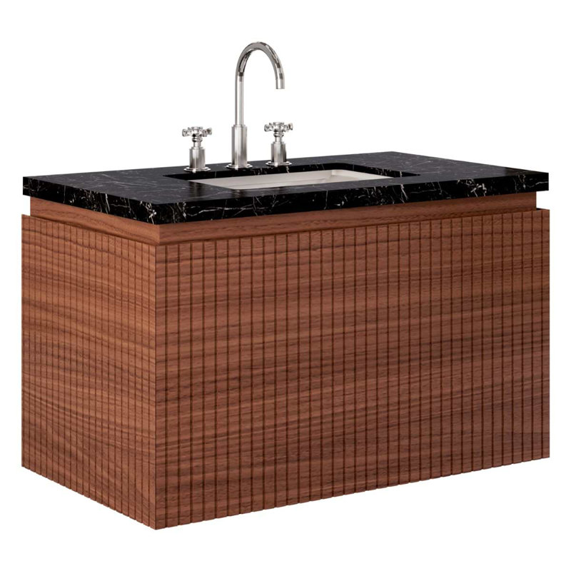 Melrose Single Vanity, 36", Black, Walnut