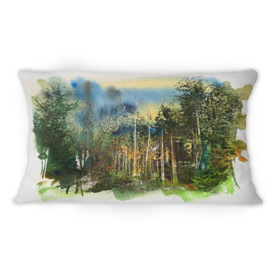 Coussin Deep Green Forest Landscape