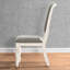 Chaise de salle à manger en bois massif (2) - Finition blanc antique, revêtement gris, rembourrage en mousse épaisse, pieds de style français, chaises à dossier haut élégantes et relaxantes