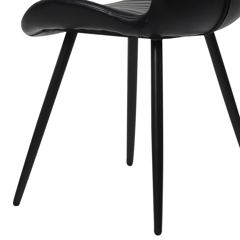 Chaises de salle à manger en cuir, Noir