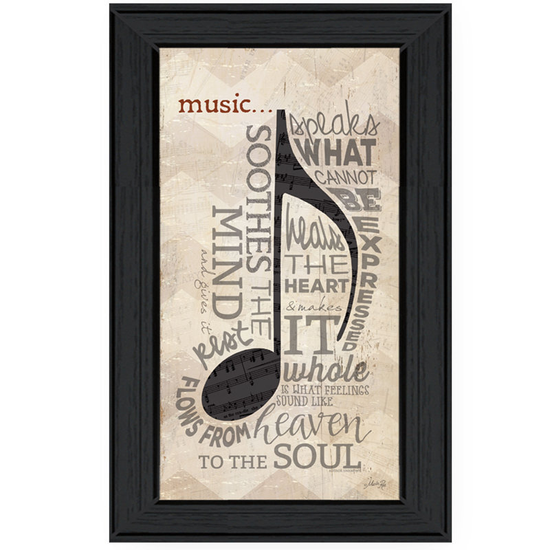 'Music' by Marla Rae - Picture Frame Textual Art Print on Paper, Black Framed
