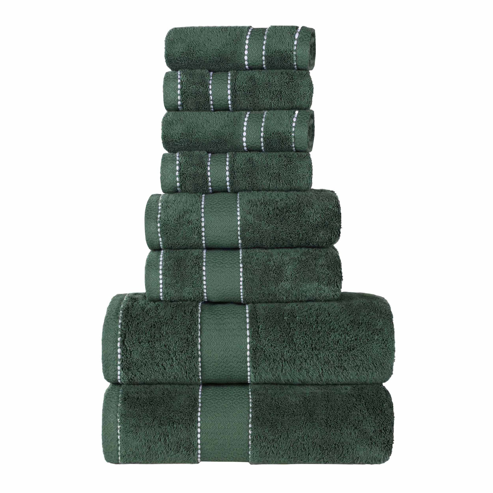 Niles 8-Piece Giza Cotton Towel Set, Forest Green