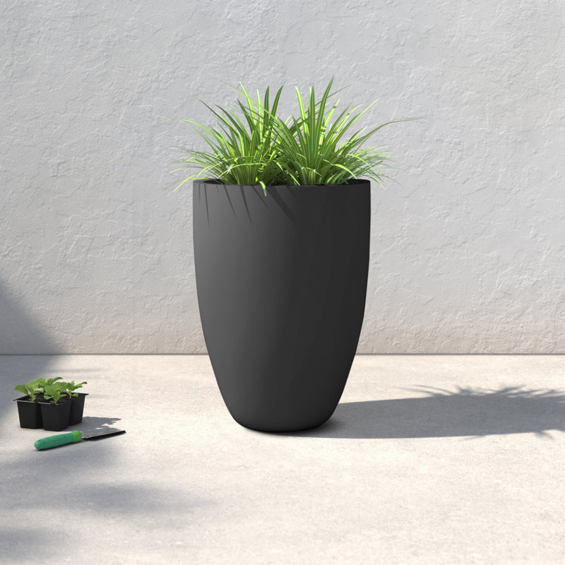 Elbe Handmade Pot Planter, 28" H x 20.5" W x 20.5" D, Black