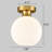 Gold Ceiling Light Fixture Flush Mount Light With Milk Opal Glass Shade