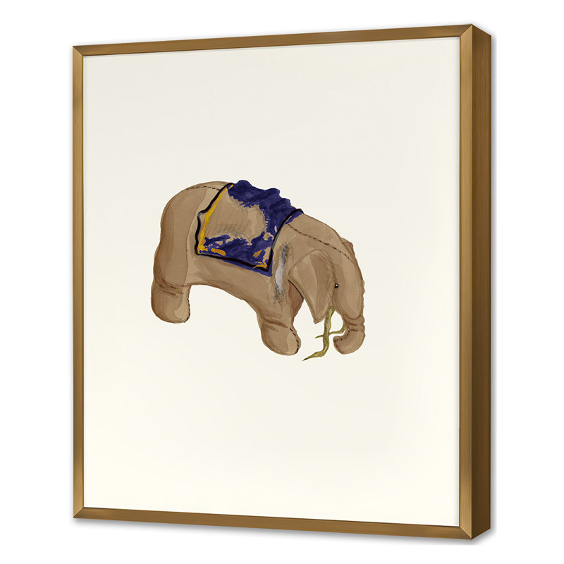 Elephant Print by Grand Archives, Gold Single Picture Framed, 32'' H x 26'' W