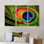 Peacock Feather - 3 pièces, cadre flottant, impression sur toile
