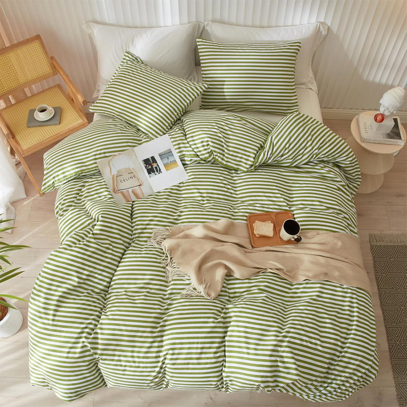 Microfiber Modern Style Comforter Set, King Duvet Cover + 2 King Pillowcases