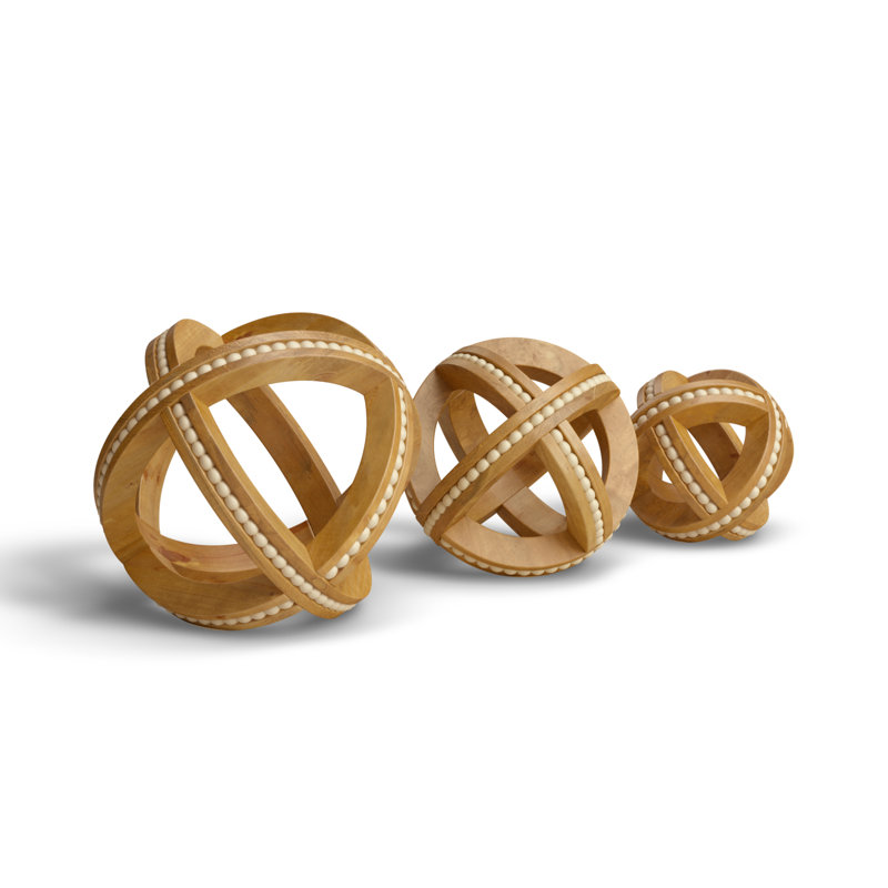 Nick 3 Piece Metal Sculpture Set, Brown